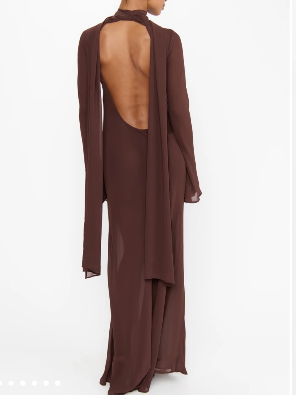 Brandi Maxi Dress Chocolate Chiffon - Picture 4 of 10